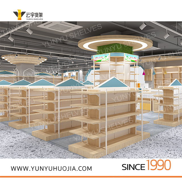 YYA-143 双面钢木结构展示架