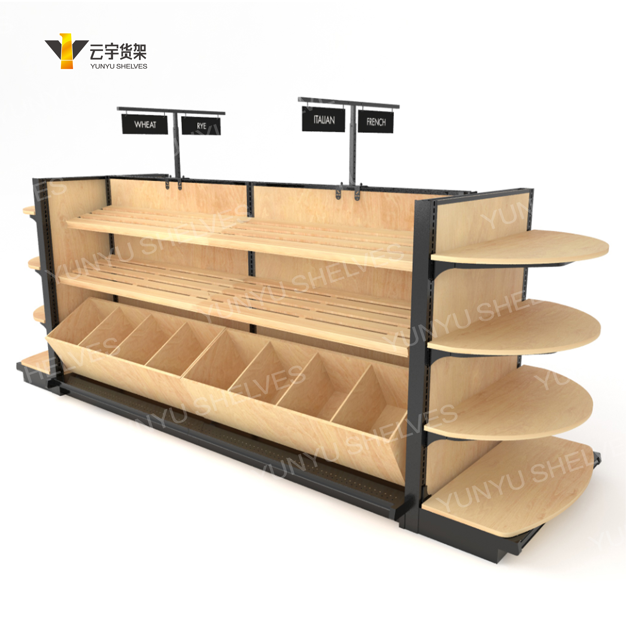 【云宇货架】零食店、超市必备！铁木复合货架的三大应用场景